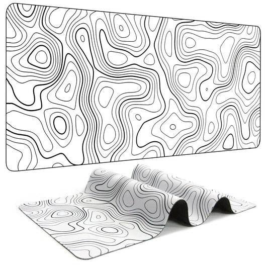 Topographic Contour Gaming Mousepad XXL Non-Slip, Perfect Slide